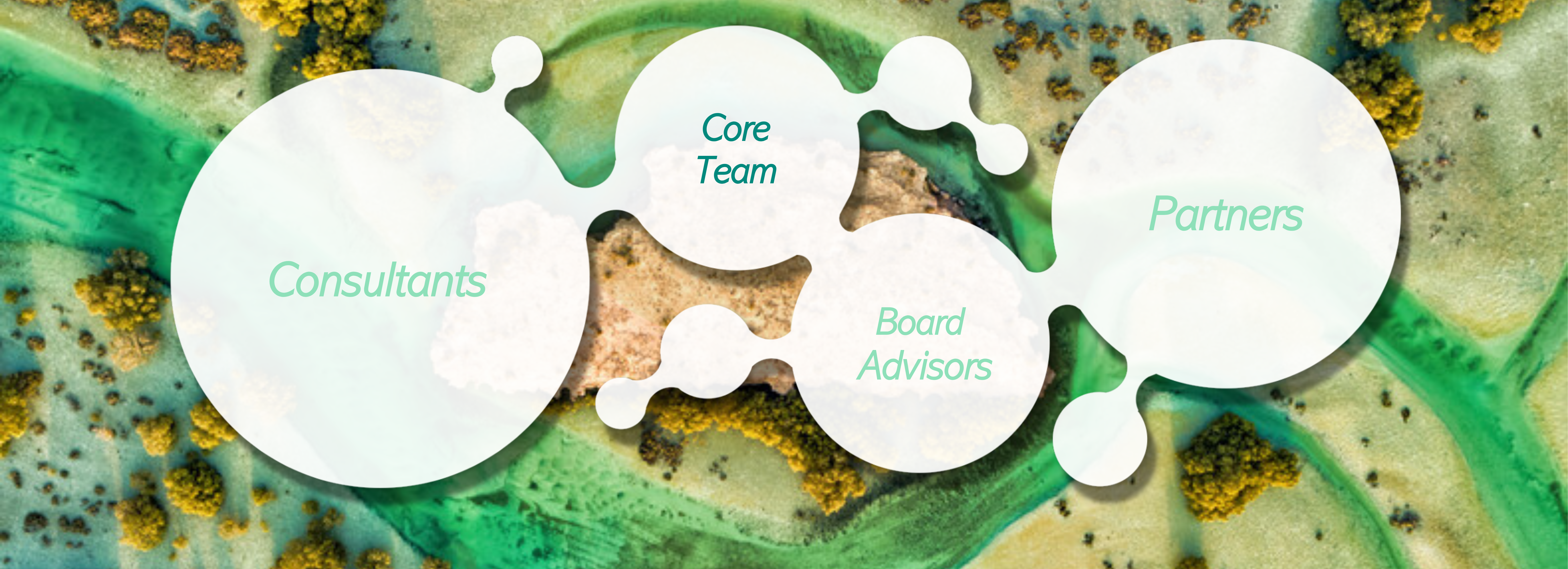 Migrate industry network showing consultants, core team, board advisors, and partners